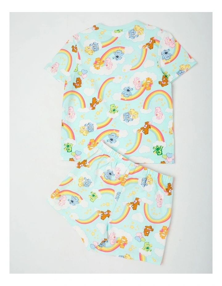 Care Bears Rainbow Pyjamas With A Pillowcase in Aquamarine image 3