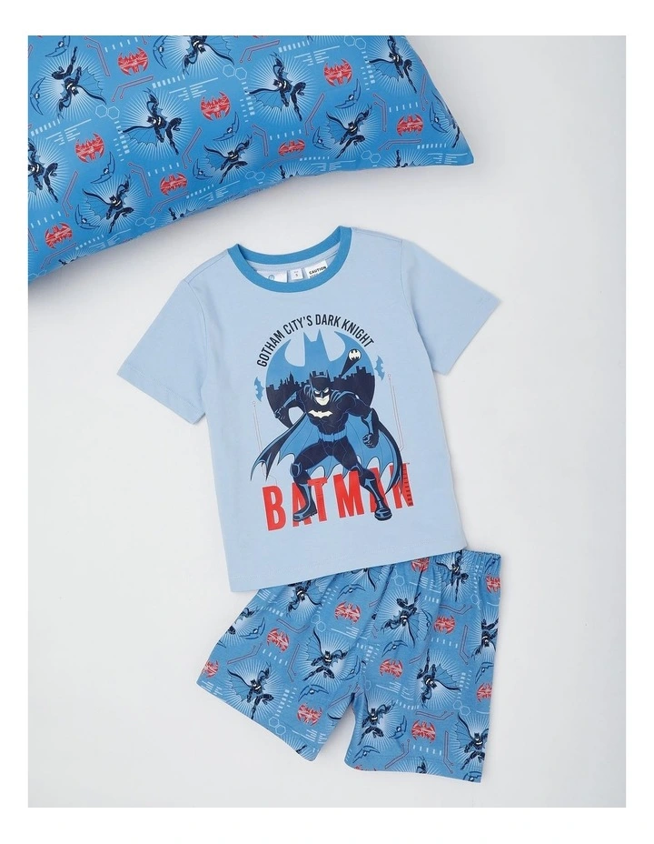 Batman City Pyjamas With A Pillowcase in Baby Blue image 1