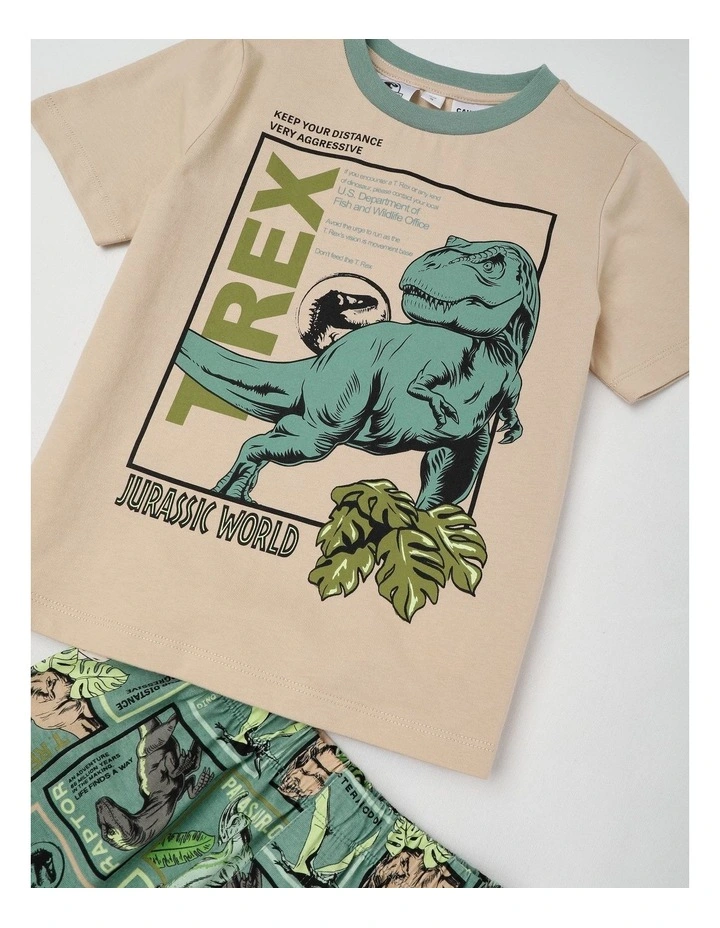Jurassic World T-Rex Pyjamas With A Pillowcase in Light Khaki image 4