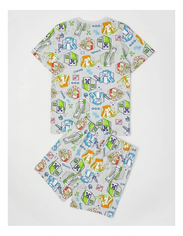 Minecraft Sketchy Pyjamas With A Pillowcase in Grey image 2