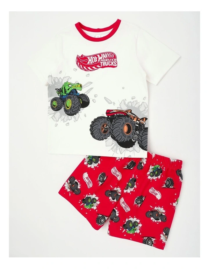 Hot Wheels Monster Truck Pyjamas With A Pillowcase Red image 2