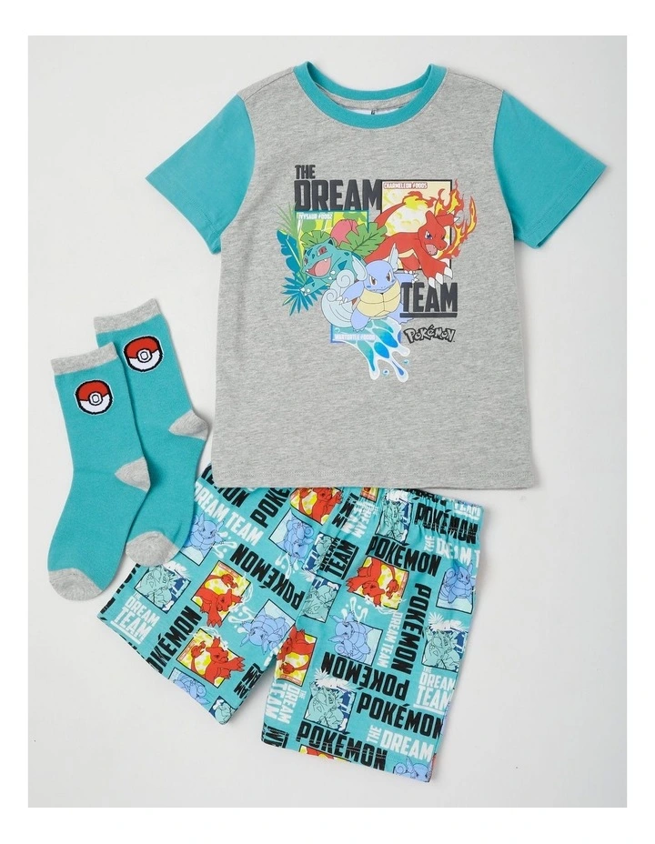 Pokemon Dream Team Pyjamas Grey Marle With A Pair Of Socks image 1