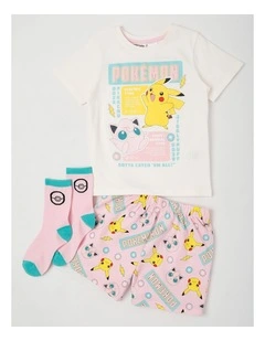 Pokemon Jigglypuff Pyjamas Light Pink With A Pair Of Socks