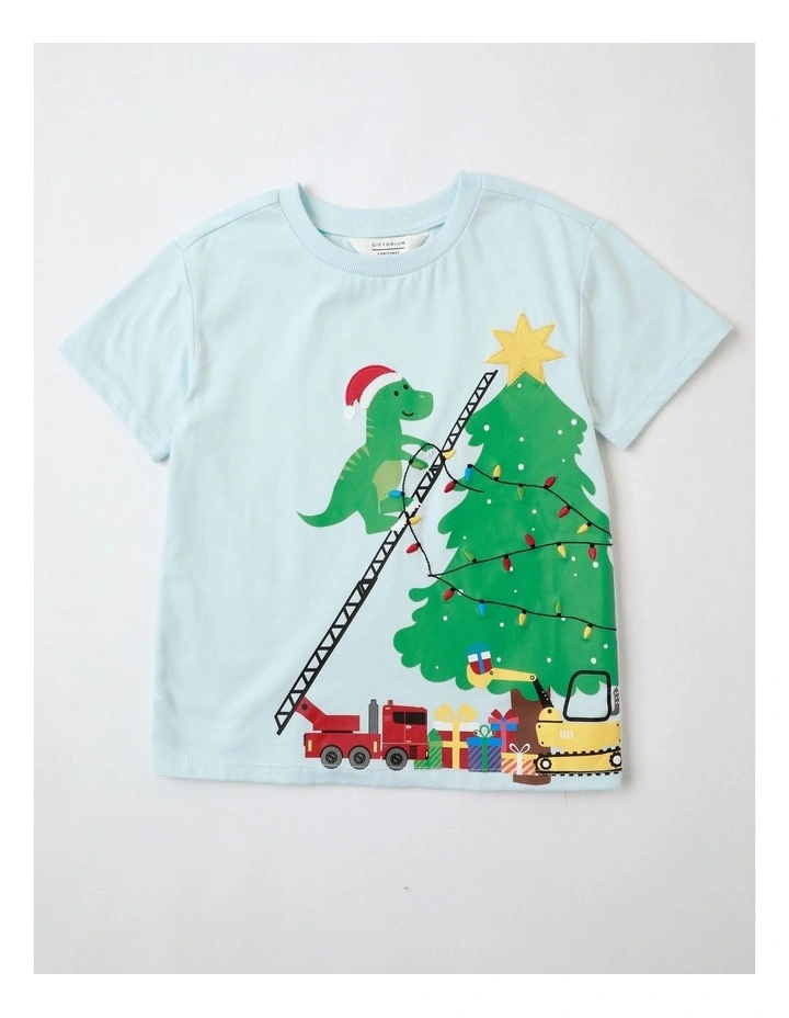 Dino Holiday Adventure T-Shirt in Mint image 1