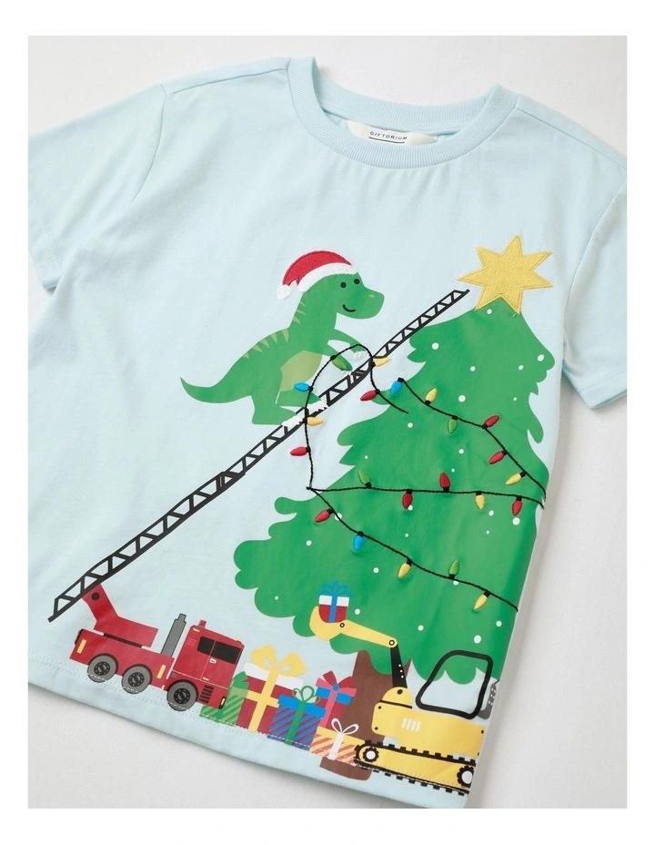 Dino Holiday Adventure T-Shirt in Mint image 2