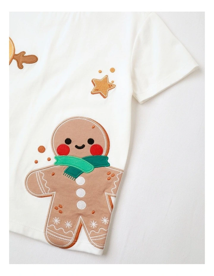 Gingerbread Christmas T-Shirt in White image 2