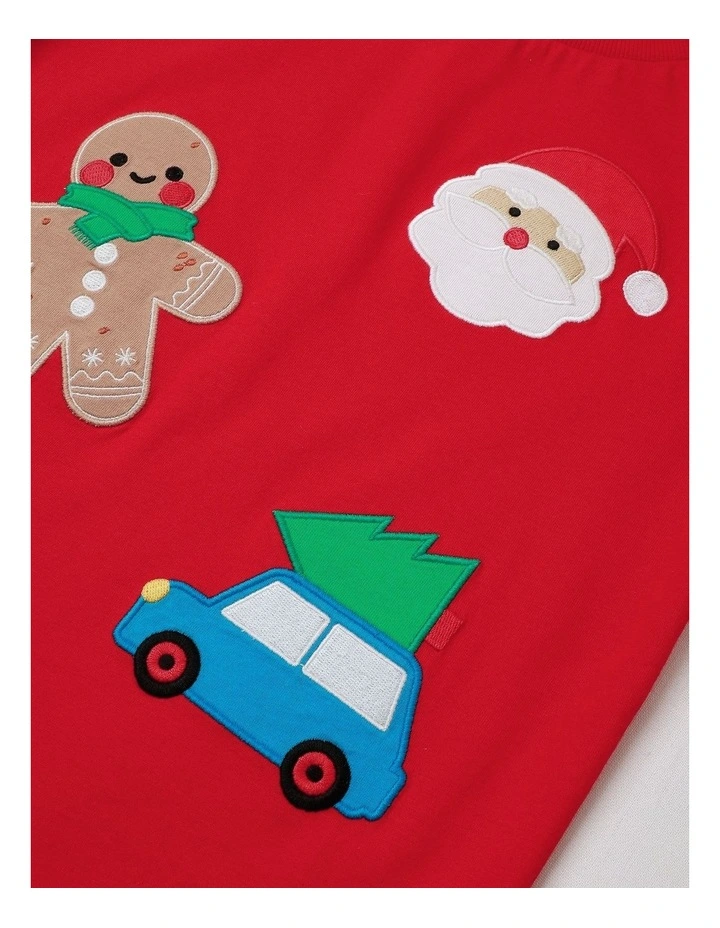 Festive Icon Christmas T-Shirt in Red image 4