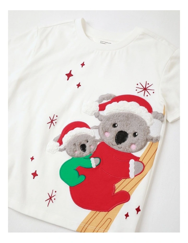 Koala Wishes Christmas T-Shirt in White image 2