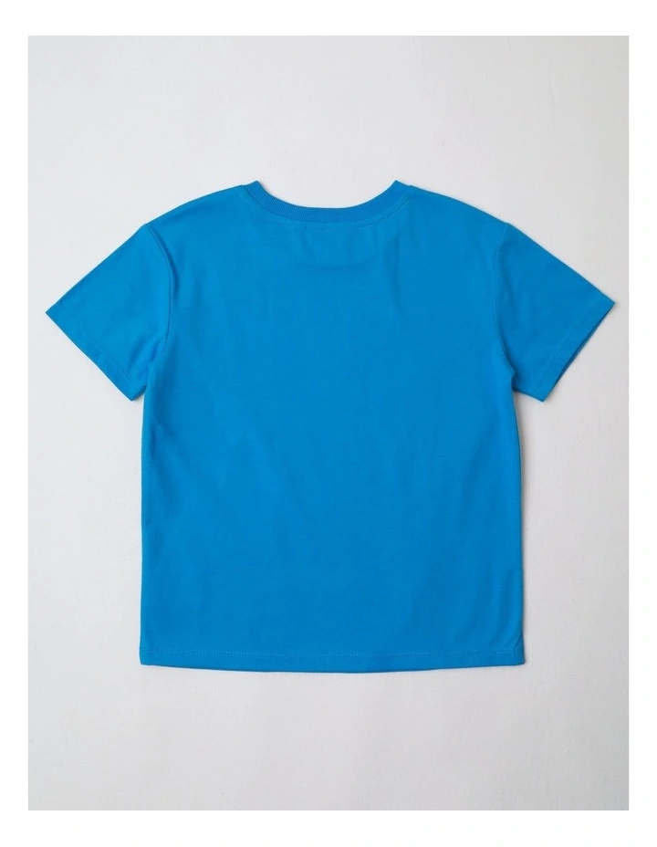Scenic Reindeer Christmas T-Shirt in Bright Blue image 3