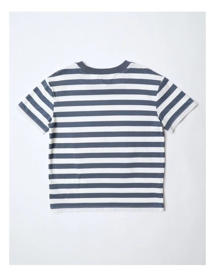 Jolly Santa Stripe T-Shirt Navy in Multi image 3