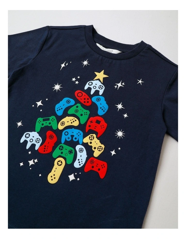 Game Controller Christmas T-Shirt in Navy image 2