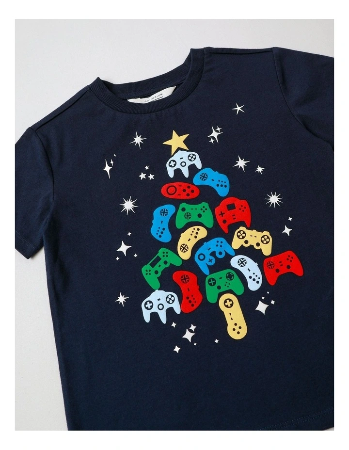 Game Controller Christmas T-Shirt in Navy image 4
