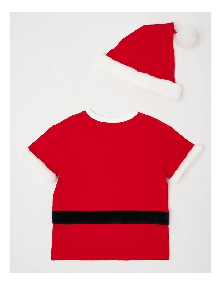 Myer Giftorium Santa Tee & Hat T-Shirt in Red image 3