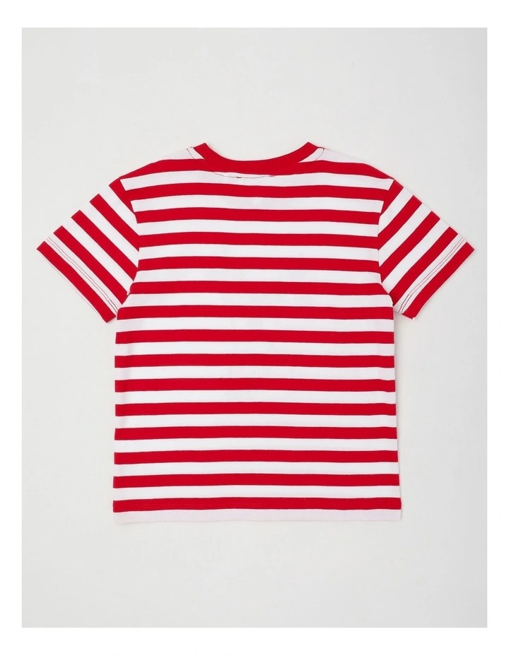 Myer Giftorium Stripe Reindeer T-Shirt Red image 3