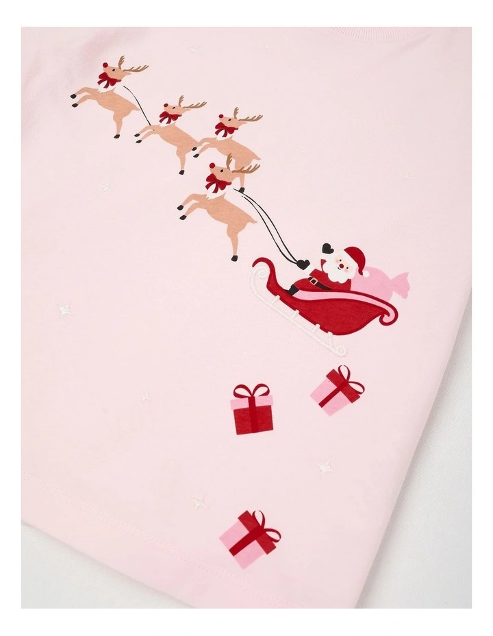 Reindeer Sleigh T-Shirt in Blush image 4