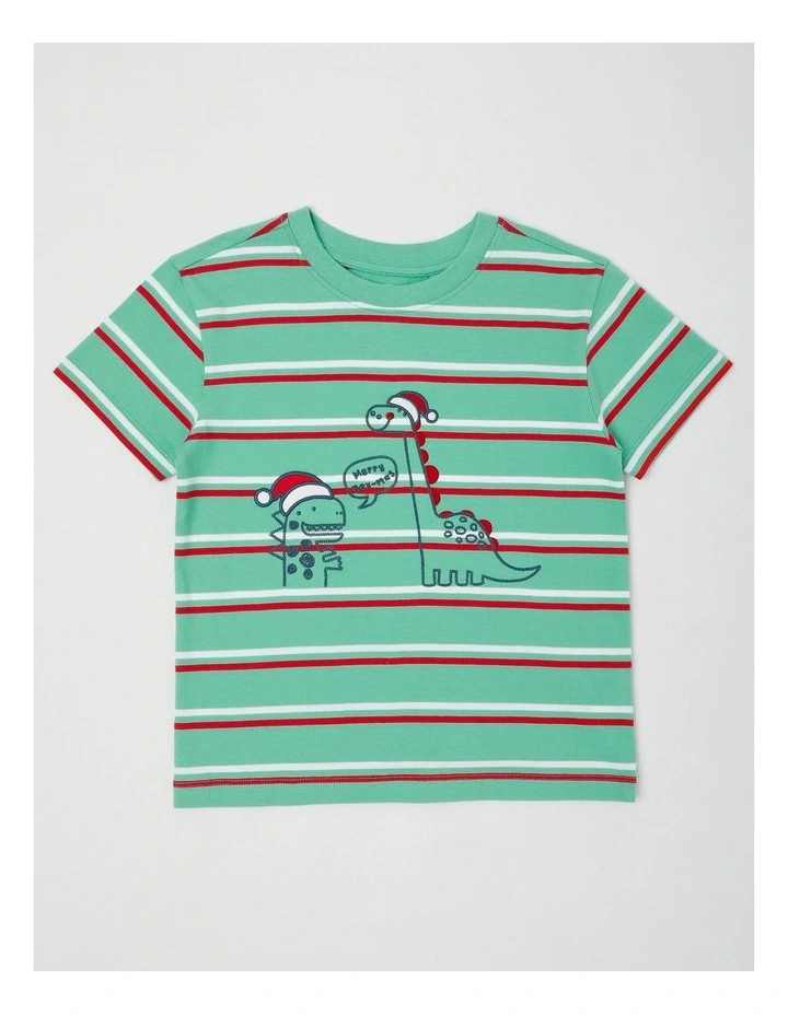 Myer Giftorium Dino Pocket T-Shirt in Green image 1