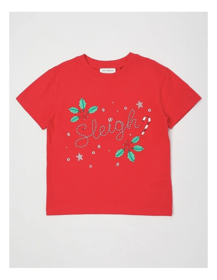 Myer Giftorium Holly Jolly T-Shirt in Red image 1