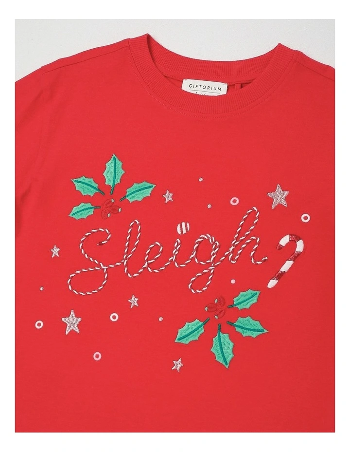 Myer Giftorium Holly Jolly T-Shirt in Red image 2