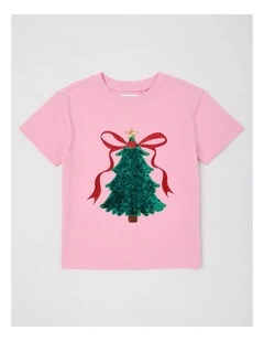 Myer Giftorium Bow Tree T-Shirt in Pink