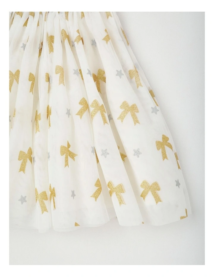 Myer Giftorium Puff Sleeve Dress in Gold image 4
