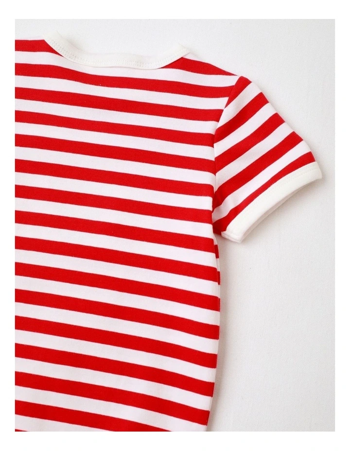 Festive Stripes & Icons Bodysuit in Red image 5