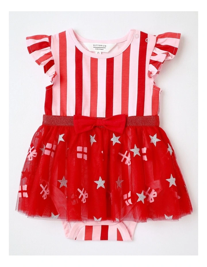 Bauble & Tutu Christmas Magic Bodysuit in Red image 1