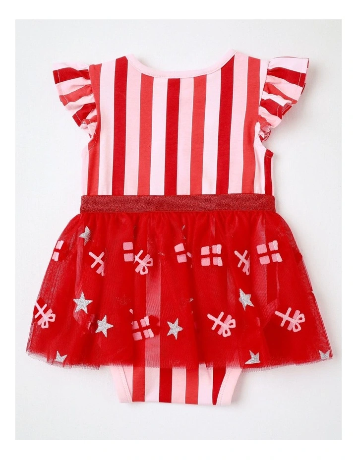 Bauble & Tutu Christmas Magic Bodysuit in Red image 3