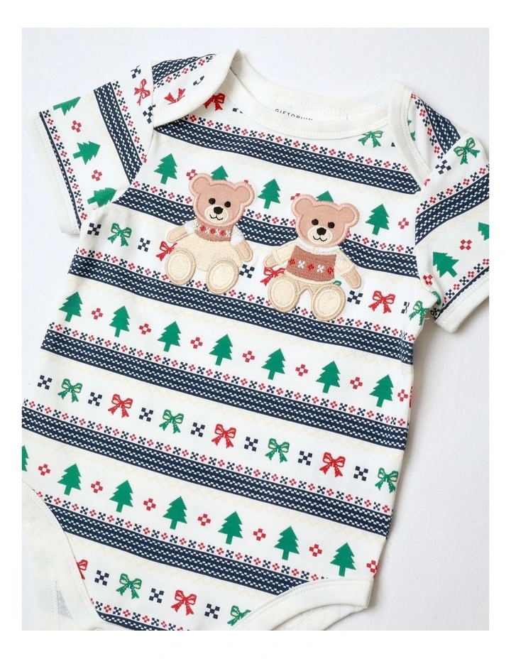 Daisy & Dawson Bear Cub Bodysuit in Multi image 2