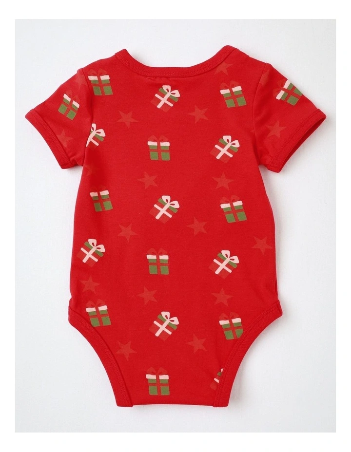 Bundle of Joy Bodysuit & Bib Set in Red image 2