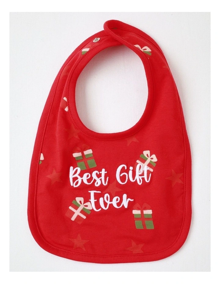Bundle of Joy Bodysuit & Bib Set in Red image 3