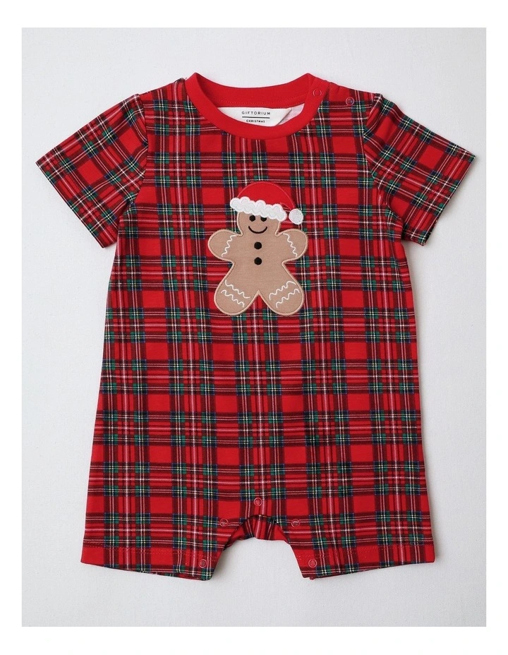Little Gingerbread Buddy Romper in Red image 1