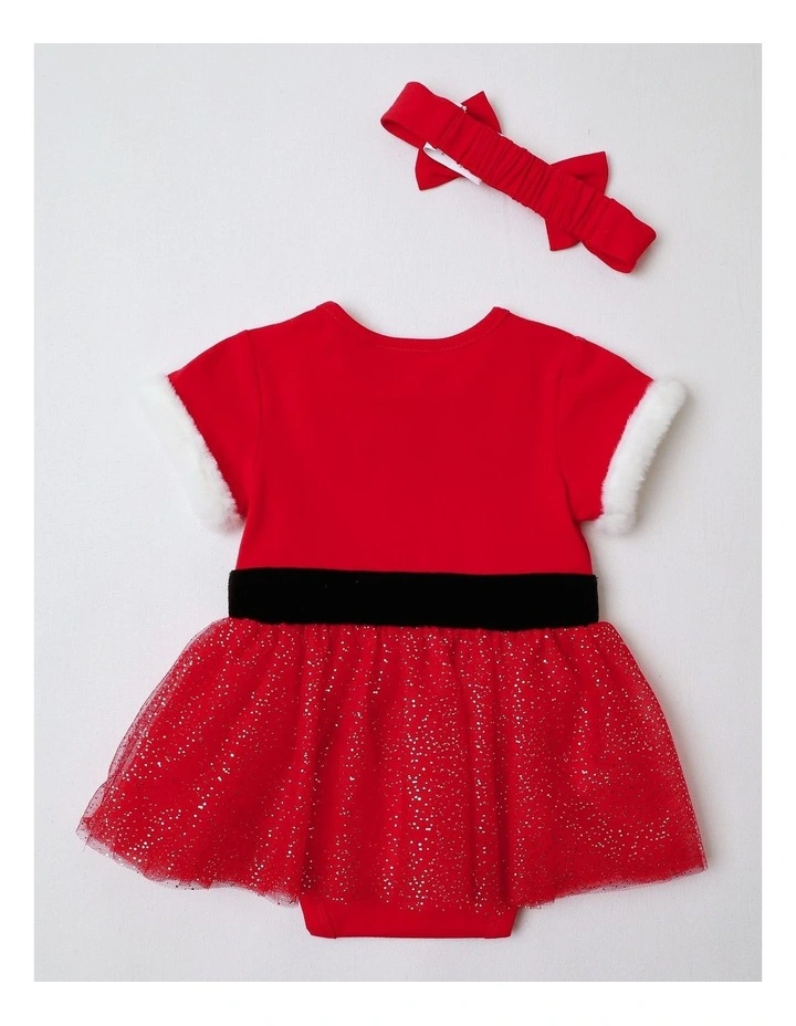 Festive Claus Bodysuit Set in Red image 3