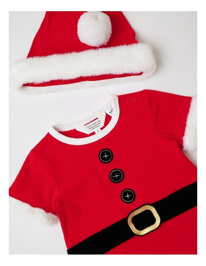Little Santa Baby Romper Set in Red image 2