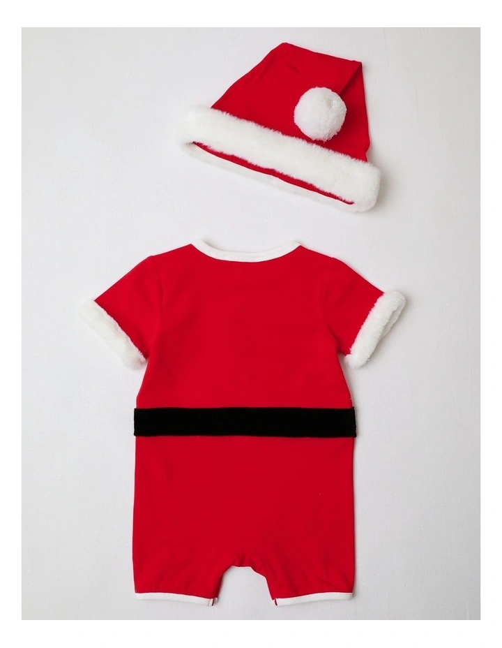 Little Santa Baby Romper Set in Red image 3