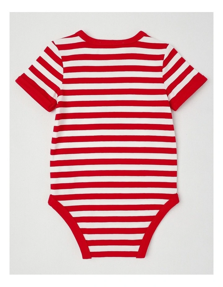 Myer Giftorium Stripe Koala Bodysuit in Red image 3