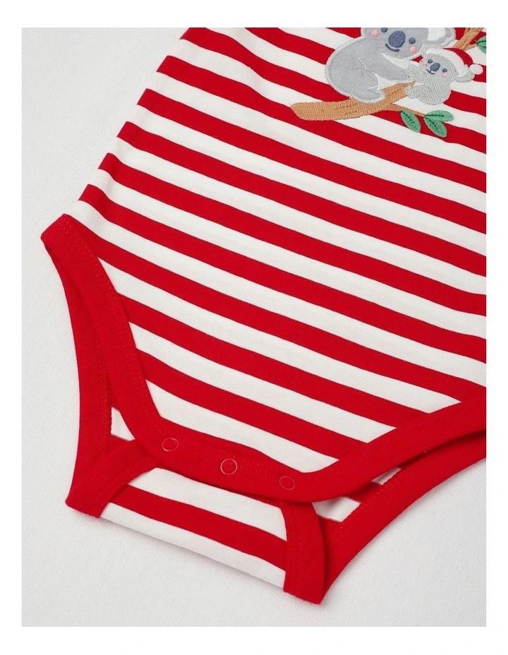 Myer Giftorium Stripe Koala Bodysuit in Red image 4