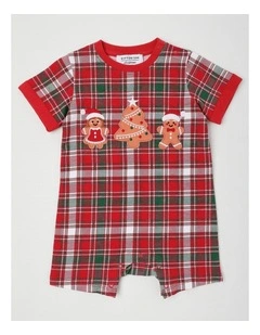 Gingerbread Man Romper in Red