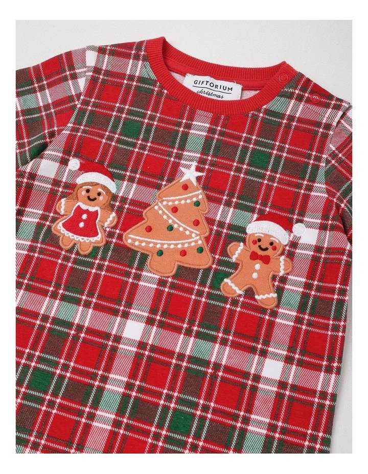Gingerbread Man Romper in Red image 2