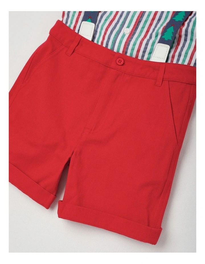 Myer Giftorium Xmas Shirt Short & Braces Shirt & Shorts Set in Assorted image 4