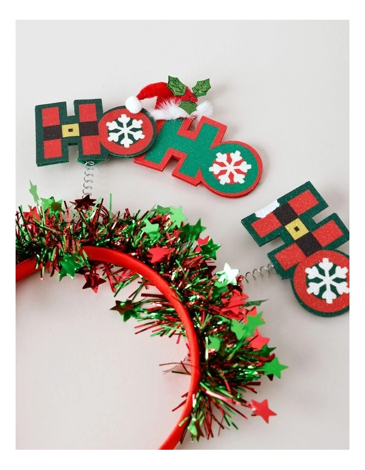 Ho Ho Ho Christmas Headband in Red image 2