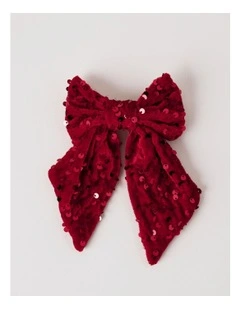 Oversize Red Sequin Christmas Bow in Red
