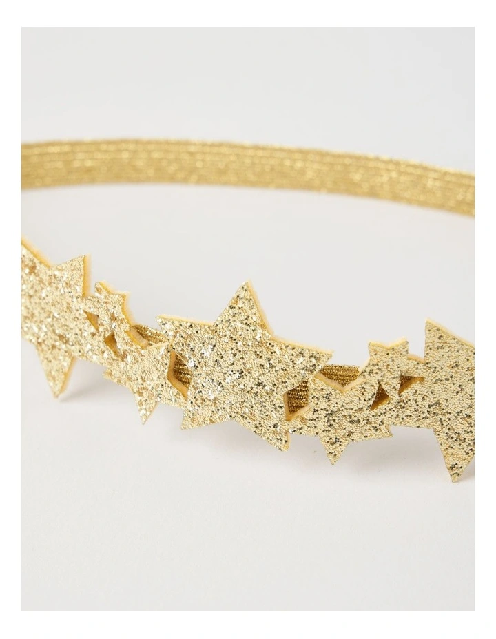 Myer Giftorium Glitter Star Headband in Gold image 2