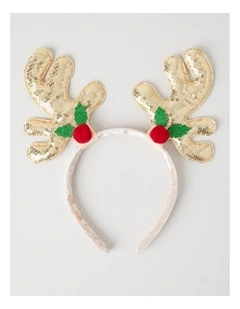 Myer Giftorium Christmas Reindeer Antler Headband in Brown