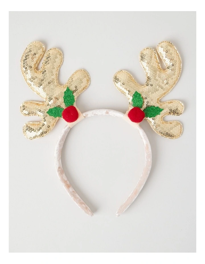 Myer Giftorium Christmas Reindeer Antler Headband in Brown image 1