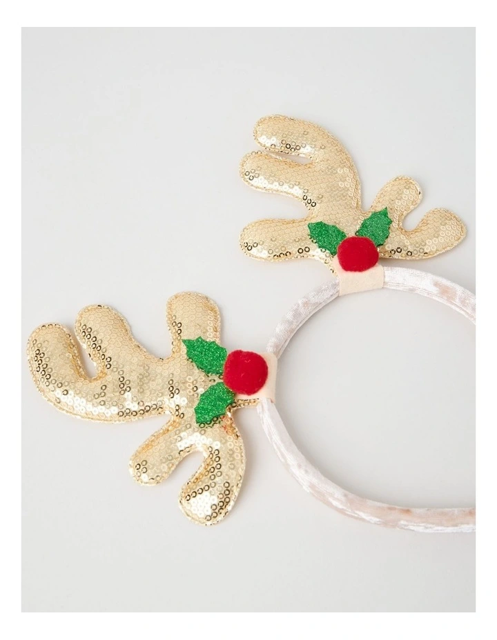 Myer Giftorium Christmas Reindeer Antler Headband in Brown image 2