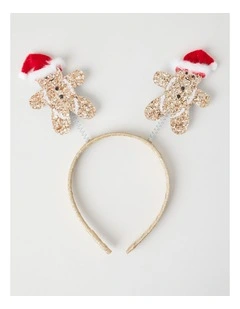 Myer Giftorium Gingerbread Man Headband in Gold