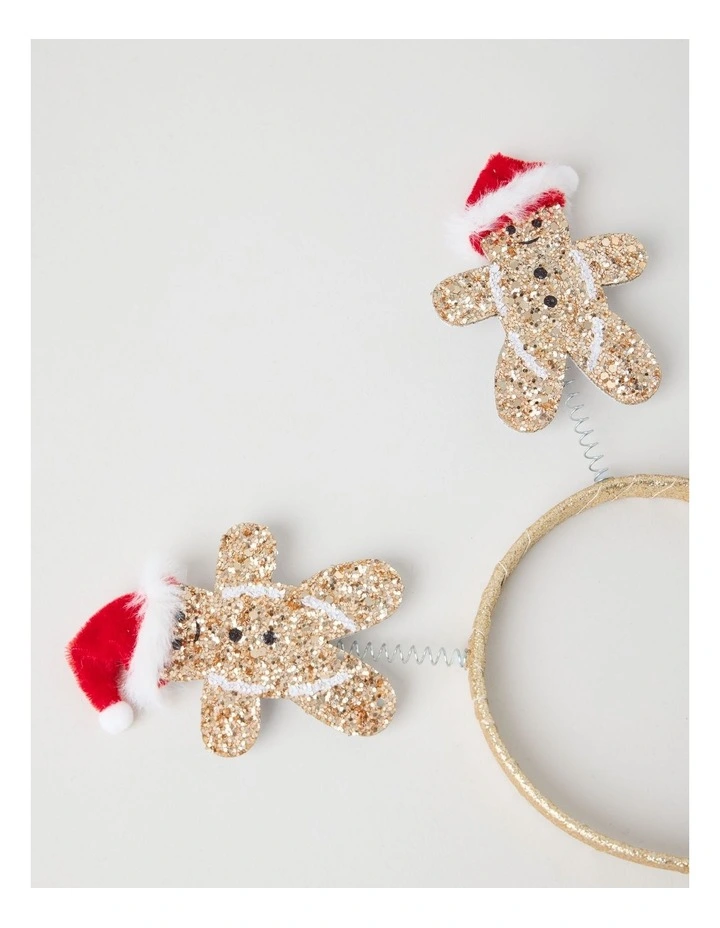 Myer Giftorium Gingerbread Man Headband in Gold image 2