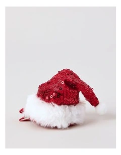 Sequin Santa Hat Clip in Red