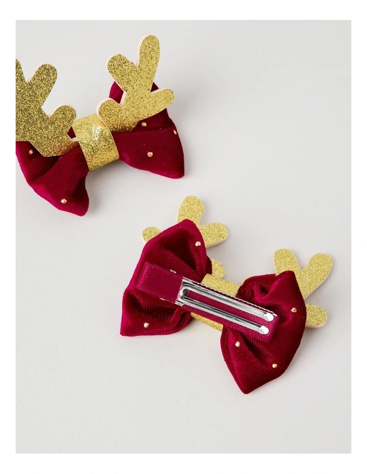 Myer Giftorium Reindeer Hair Clips in Red image 2