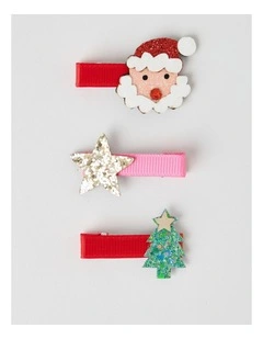 Myer Giftorium 3 Pack Novelty Christmas Hair Clips